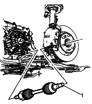 Buick Enclave front wheel drive shaft removal from vehicle