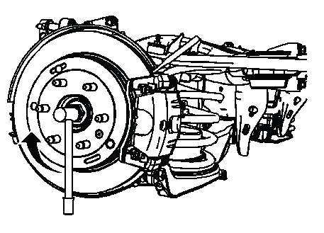 Buick Enclave rear wheel drive shaft nut final tightening procedure