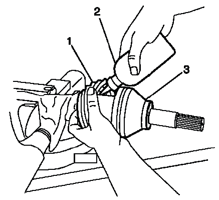 Buick Enclave axle boot lubricant placement during inner joint assembly