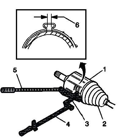 Measuring CV joint boot clamp gap after tightening
