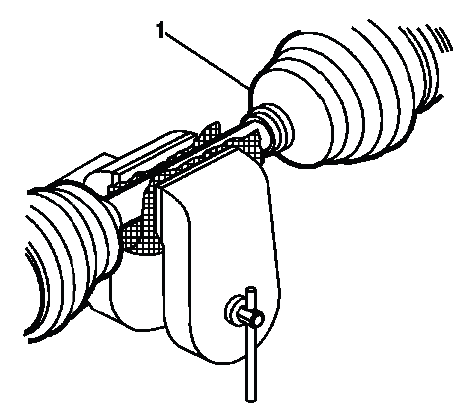 Rear wheel drive shaft positioned in a soft jawed vise for CV joint service