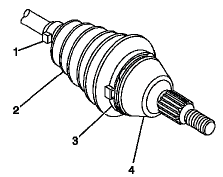Outer retaining band, inner retaining band, CV boot, and joint housing identification