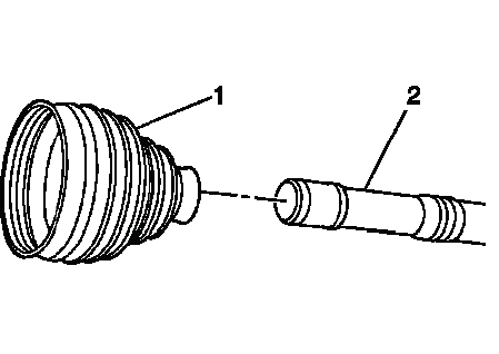 Clamp and wheel drive shaft arrangement before CV boot removal