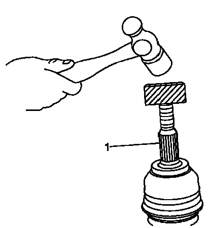 Installing the CV joint onto the rear wheel drive shaft