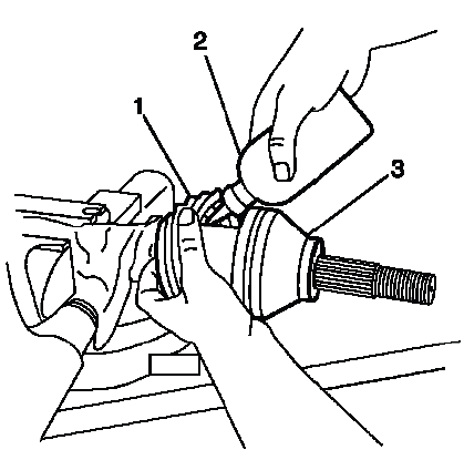 Applying lubricant into the CV boot and rear joint housing