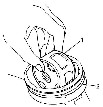 Cage and inner race held 90 degrees to the CV joint outer race centerline