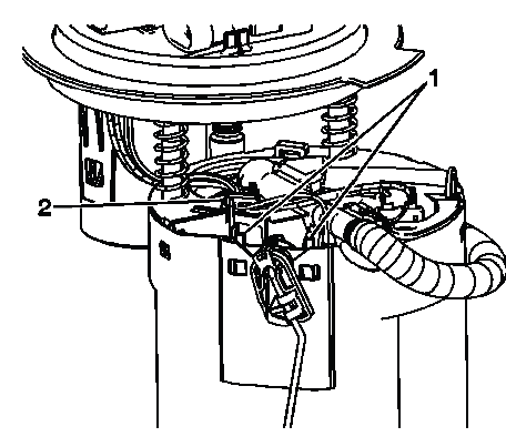 Buick Enclave power steering reservoir inlet hose and clamp location