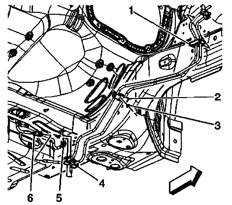 Buick Enclave remote power steering fluid reservoir installation position and bolts