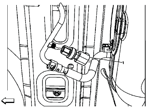 Buick Enclave power steering reservoir inlet hose and clamp during bracket removal