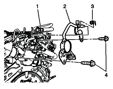 Power steering fluid reservoir outlet hose and clamp removal view