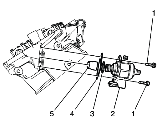 Buick Enclave power steering gear outlet hose bracket bolt location