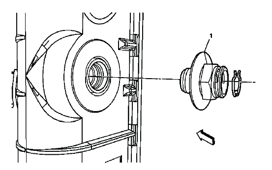 Engine oil cooler connector location and service view