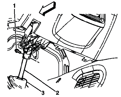 Buick Enclave intermediate steering shaft components during installation