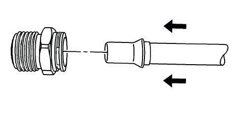 TOC pipe installed into cooler pipe fitting