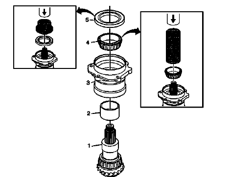 Rear output shaft housing components prepared for assembly