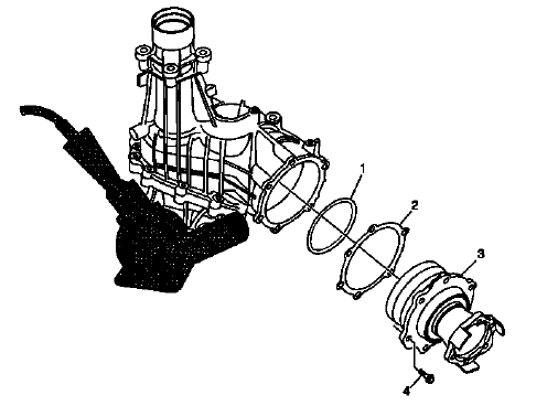 Buick Enclave rear output shaft housing installation location