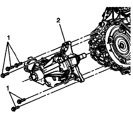 Buick Enclave Getrag 790 transfer case removal view for intermediate shaft seal service