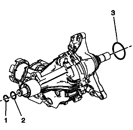 Buick Enclave transfer case O-ring seal half shaft retainer and intermediate shaft seals