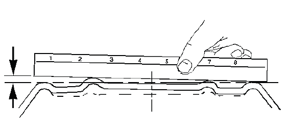 Steel wheel inboard mounting surface checked with straight edge
