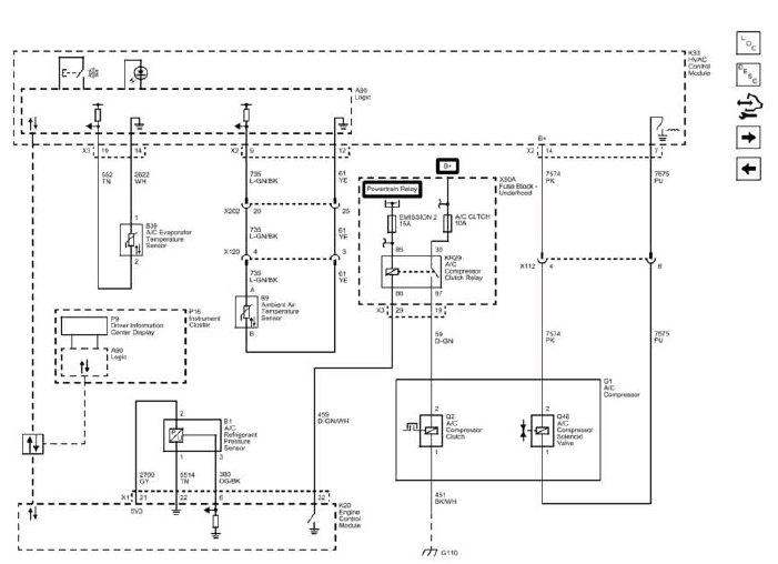 Compressor control and temperature sensor wiring schematic for manual HVAC