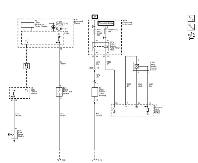 Buick Enclave hydraulic brake system wiring schematic diagram