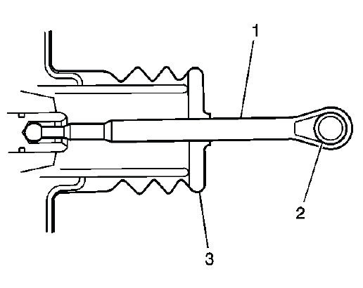 Brake pedal pushrod eyelet bushing boot and linkage inspection view