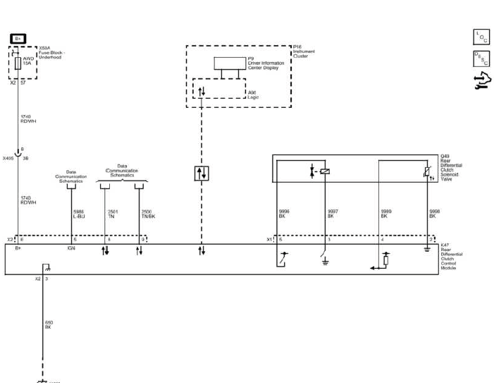 Buick Enclave MH6 rear axle wiring schematic