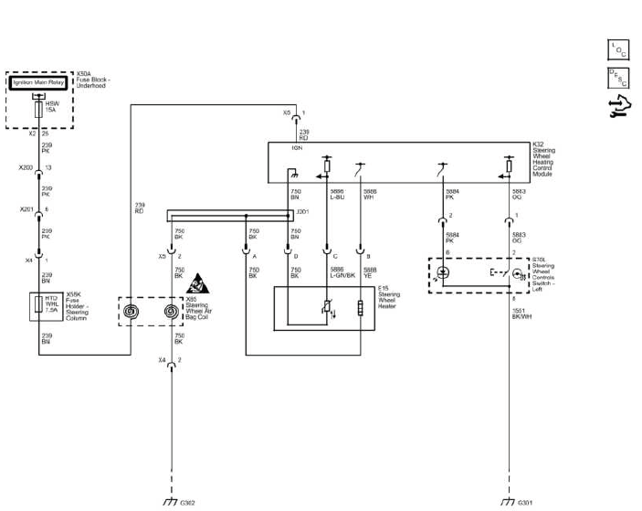 Heated steering wheel wiring schematic reference