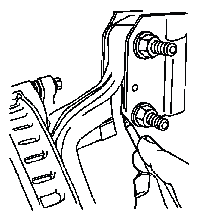 Scribed alignment mark between front strut and steering knuckle