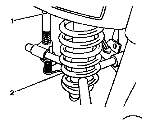 Buick Enclave strut installed in spring compressor for disassembly