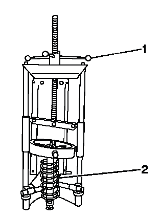 Spring compressor forcing screw and coil spring during strut service