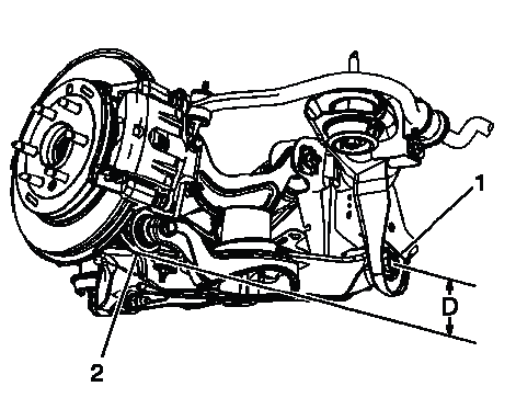 D height measurement reference points for rear suspension trim height